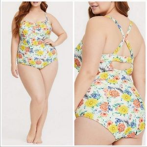 TORRID 1 Floral One Piece Swimsuit plus size